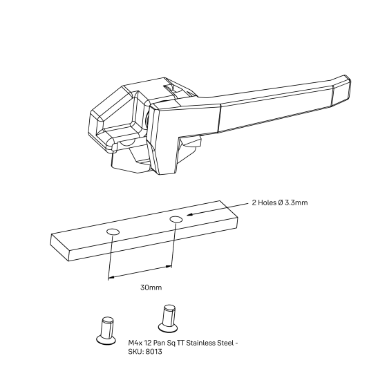 Yale Window Handle Wedgeless Low Profile Sub Fix