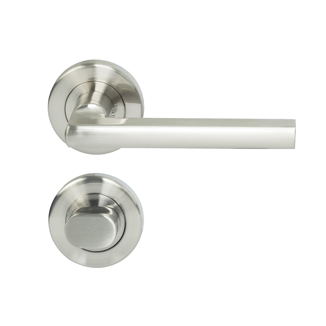 Miles Nelson Parma Lever Round Rose Satin Nickel