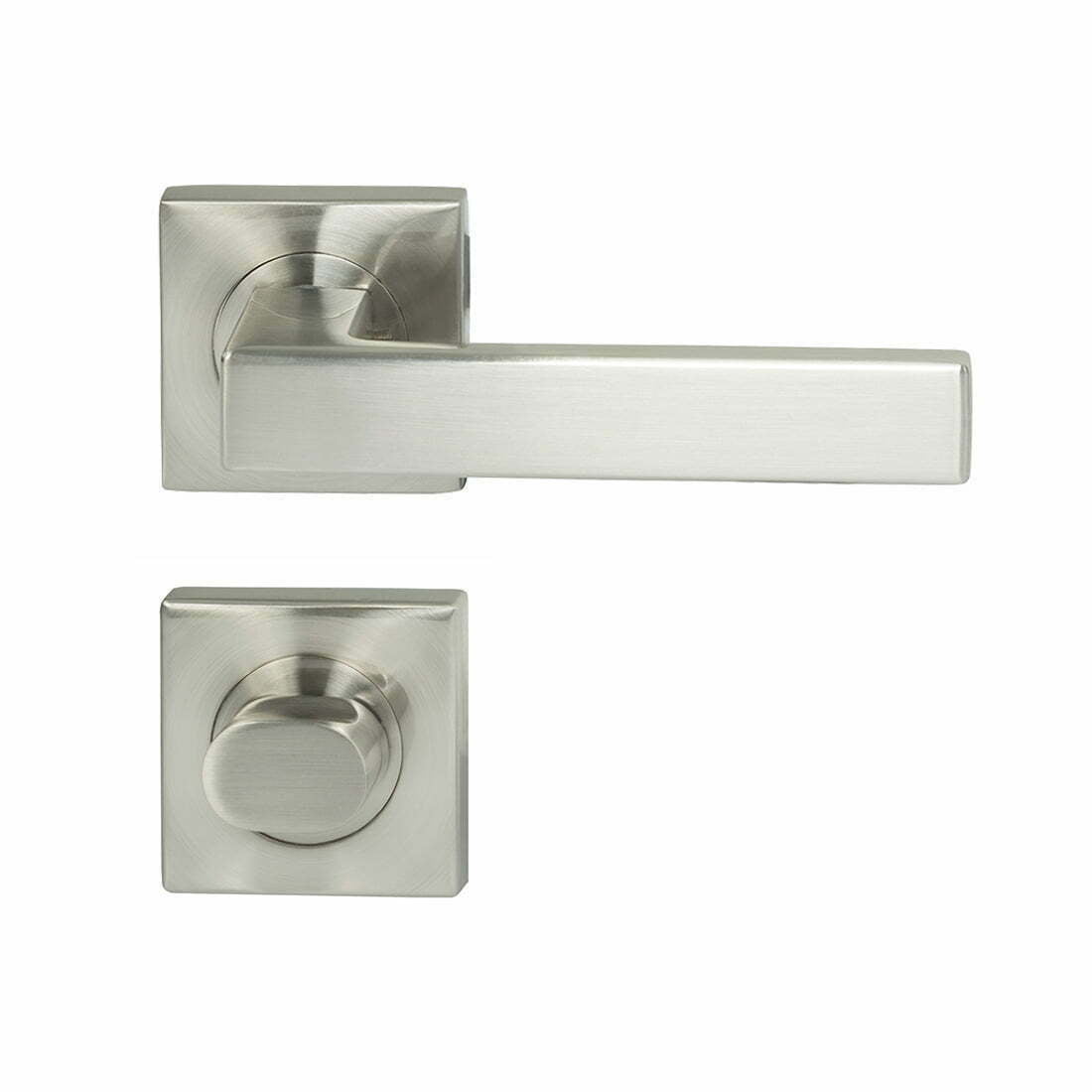 Miles Nelson Verona Square Rosette Lever Satin Nickel