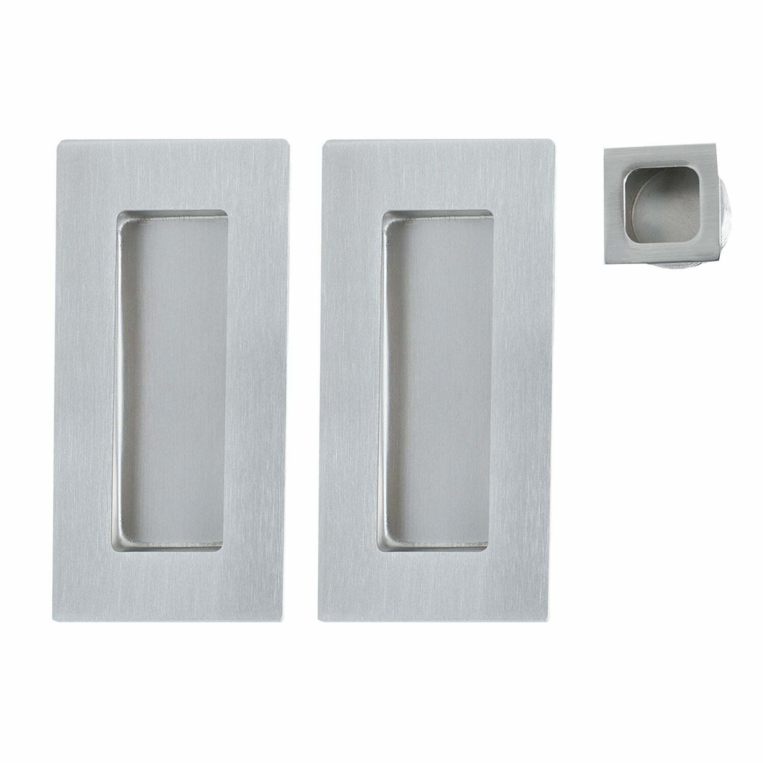Miles Nelson Rectangle Edge Flush Pull Kit Stainless Steel
