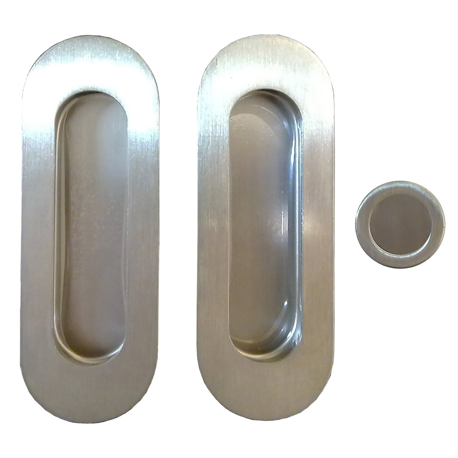 Miles Nelson Oval Round Edge Flush Pull Kit Stainless Steel
