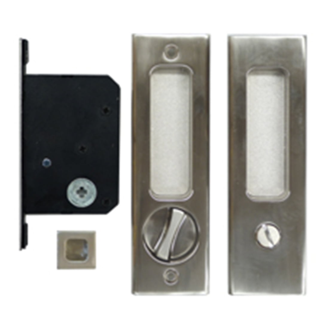 Miles Nelson Rectangle Locking Flush Pull Kit Satin Nickel