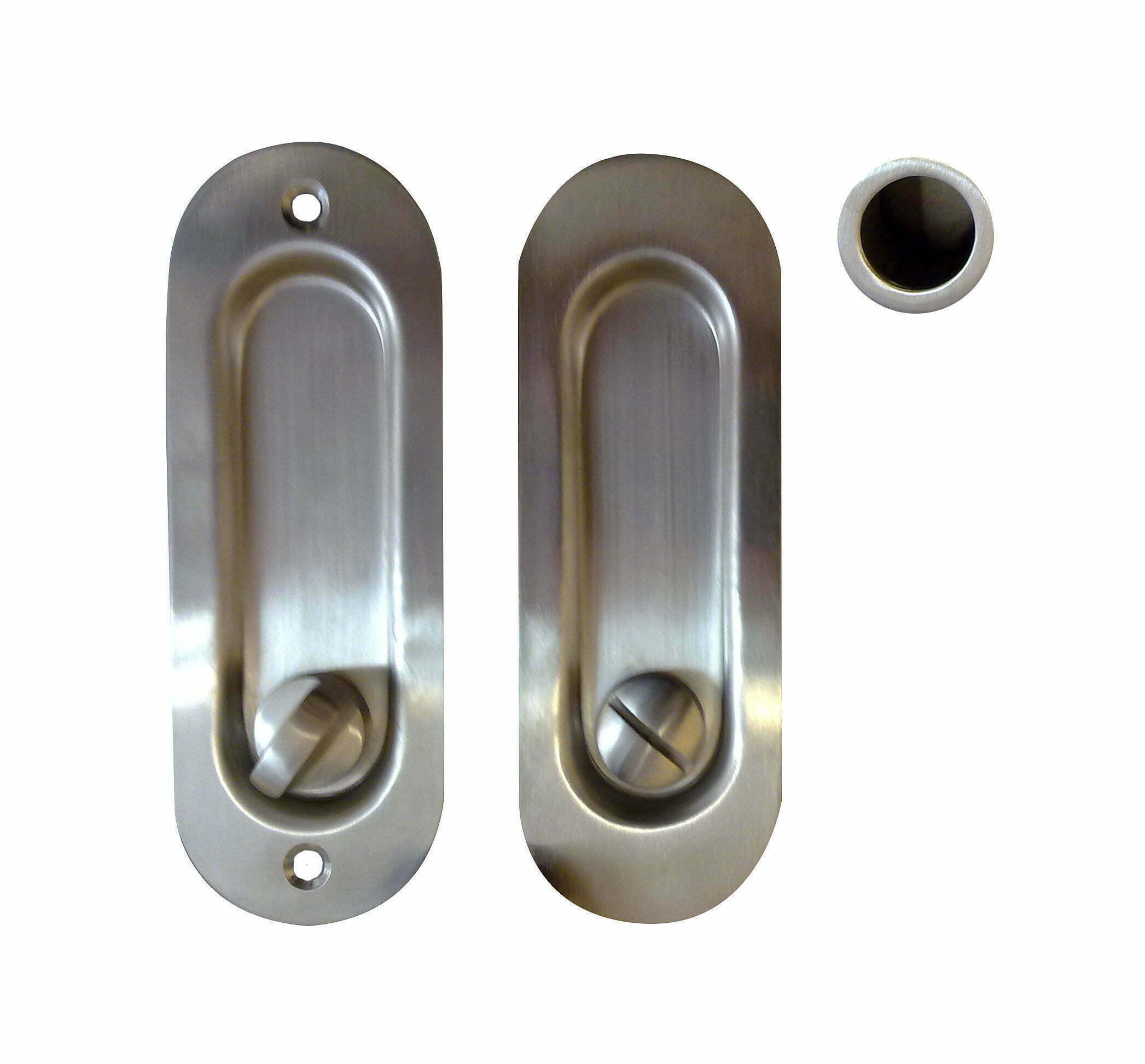 Miles Nelson Round Locking Flush Pull Kit Stainless Steel