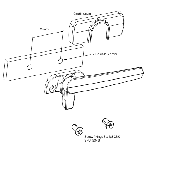 Yale Aria Helix Seal Low Profile Window Fastener Black