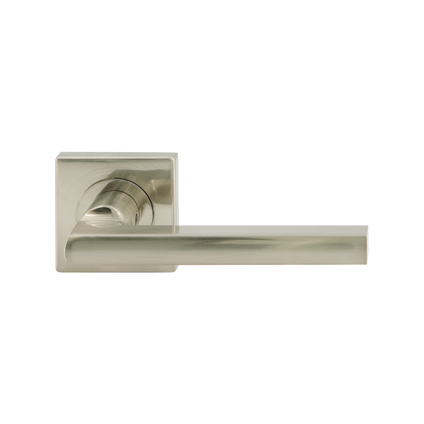 Miles Nelson Parma Square Rosette Lever Set Satin Nickel